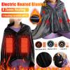 Outdoor Electric Heated Blanket Home Winter USB Heating Body Warming Shawl Blanket Heated Cape Washable Coral Velvet Blanket