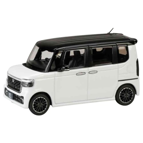 HJ43 1/43 Scale Honda N-BOX CUSTOM Platinum White Pearl & Black Finished Product