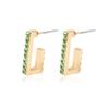 Multicolor Rhinestone Trendy Ushape Earrings Creative Alloy Studs For Women