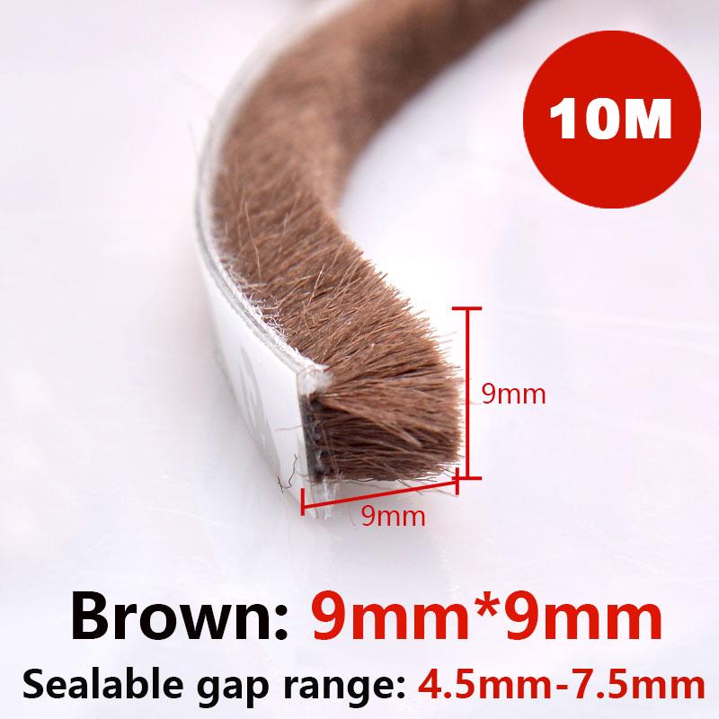 10M Okenní těsnicí páska kartáč samolepicí těsnění proti povětrnostním vlivům dveřní lišta zvukotěsná prachotěsná těsnicí páska proti povětrnostním vlivům