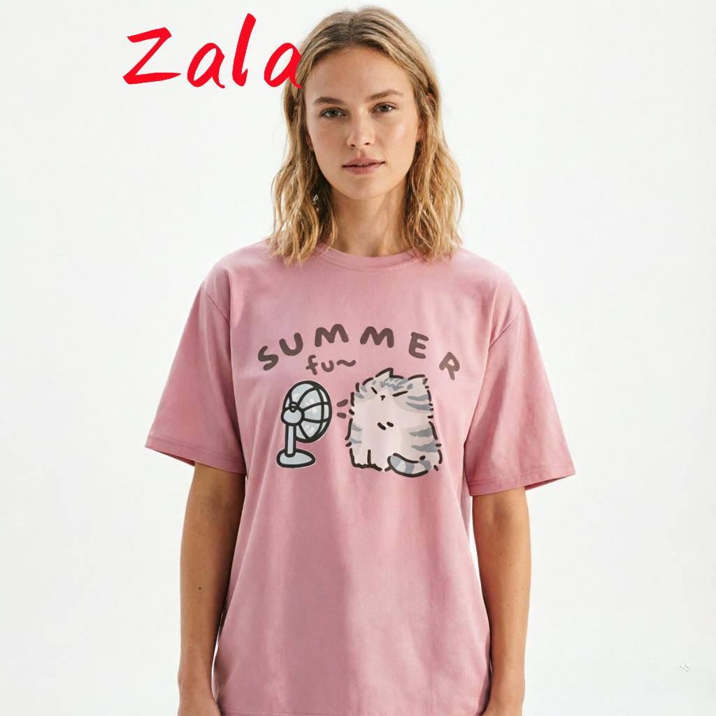 Fan Cat And Unisex Pure Tshirt For Unisex American Street Creative Blow Summer Relaxed Short Sleeve Couple Wear Ins Top