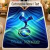 Flannel BlanketTottenham Hotspur FC Custom Name Text Personalized Soft Warm Throw Blanket Home Decor Gift