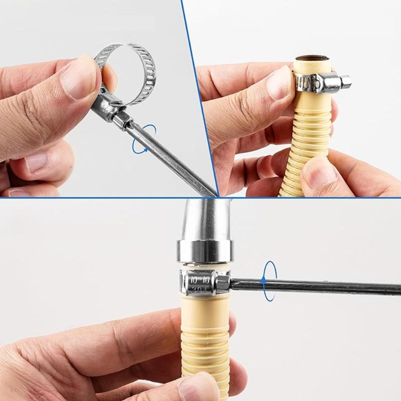 Rusts Resistant Hose Clamp Set Multiple Diameter Pipe Connection Hardware for Home Industrial Use