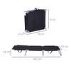 Sun Lounger Foldable Adjustable Backrest Stainless Steel Metal Frame 187 X 55 X 24 Black