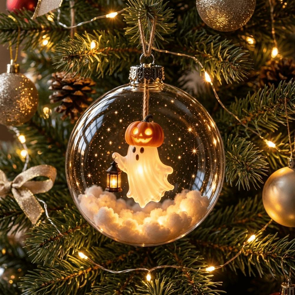 Acrylic Christmas Transparent Ball Pendant Shatterproof Ghost Pendant Ball Halloween Decor