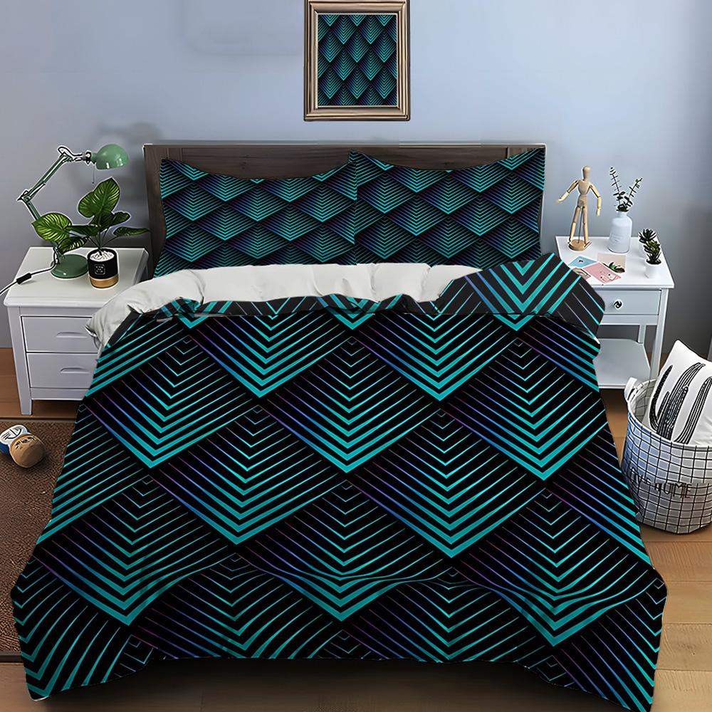 Geometric  Designs Patterns Bedding Set Duvet Cover 1 Duvet Cover 2 Pillowcases Adult and Children Bedding Set Luxury Gifts