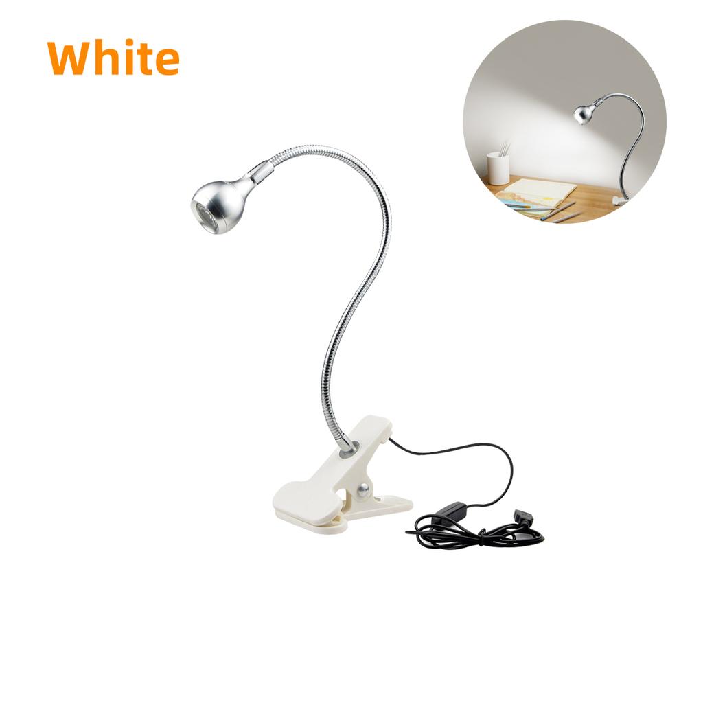 1W USB LED Reading Clip Desk Lamp for Children's Study Small Table Lamps Press Switch 360° Free Bending Eye Friendly Home Lights