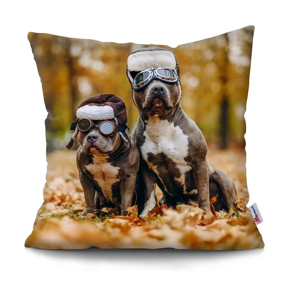 Home Decor Cute Dogs Prints: A Variety of Dog Designs Pattern Cushion Cover Suitable for Sofa Bedroom Car Pillow Cover