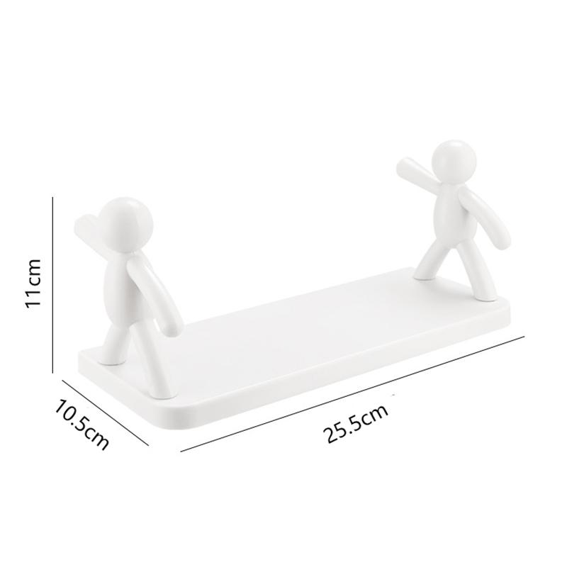 1ks Samolepicí plastová police s kreslenými postavičkami, Bezvrtací koupelnový úložný regál, Kuchyňský organizér na kořenky