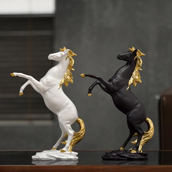 Artistic Horse Figurine Miniature Simulation Pony Statue Resin Animal Sculpture Home Office Desktop Decoration Ornament