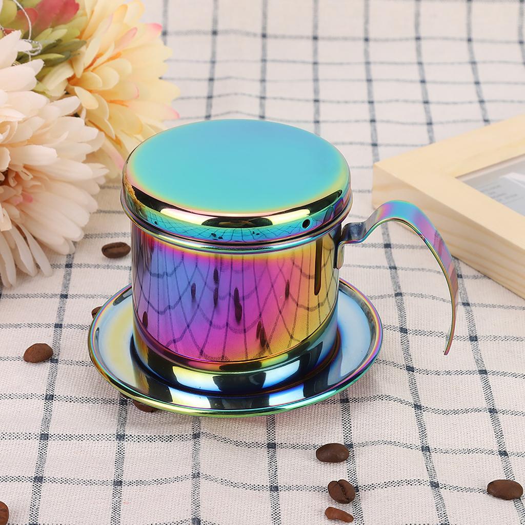 Edelstahl Kaffee-Dripper, Kaffee-Filter Kaffeekanne Zubereiter Haushalt Tragbar Wiederverwendbarer Filter Tropfkanne Zubereiter Manueller Kaffee-Aufgussfilter für Zuhause