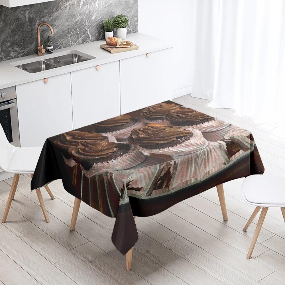 Gourmet Petit Cake Tablecloth Waterproof Rectangular  Wedding Party Decoration Restaurant Kitchen Home