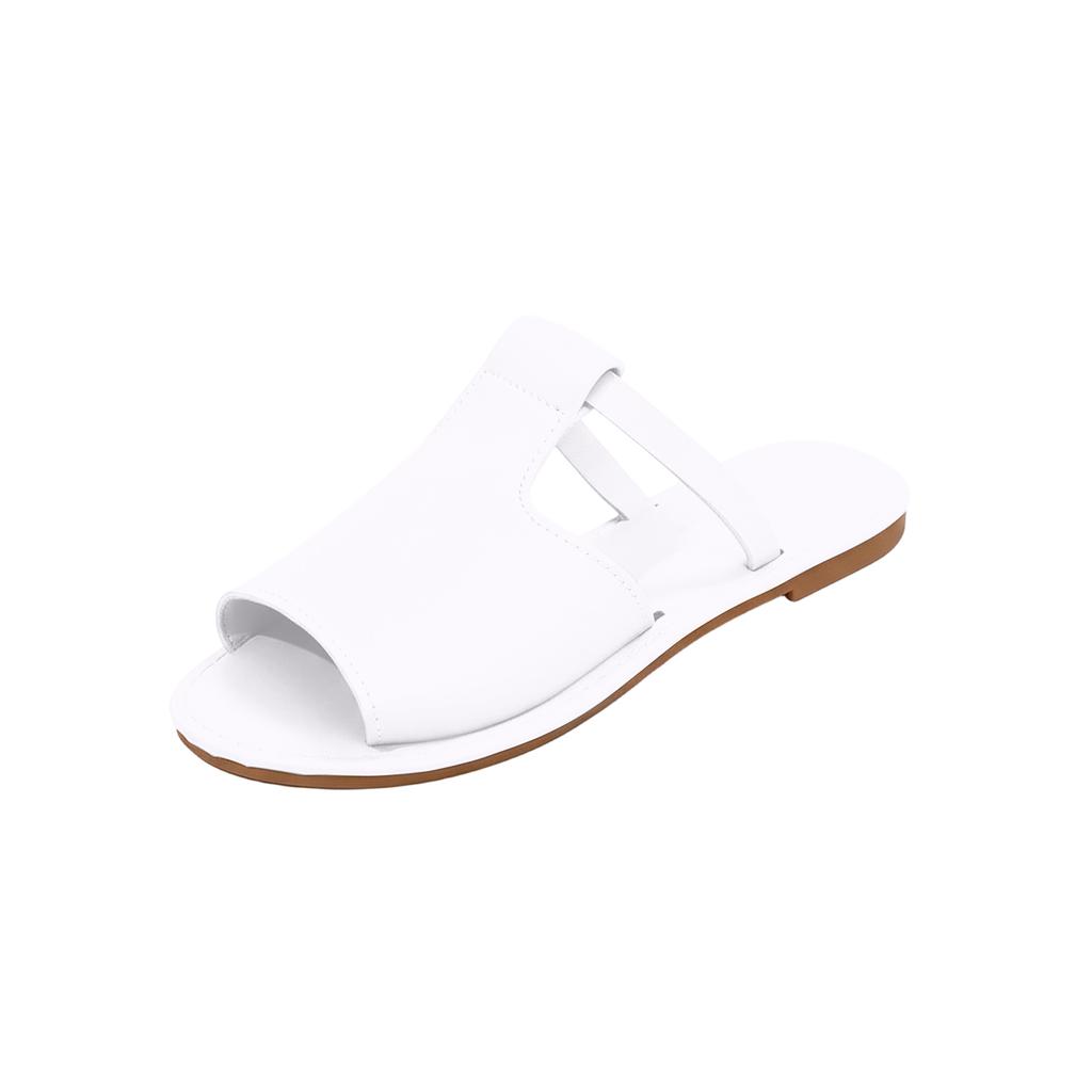 Women's Cut Out Slide Sandals Open Toe Summer Flat Sandals Outdoor Shoes