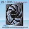 TEUCER 12015 15mm Leiser Schwarzer Desktop-PC-Lüfter mit Temperaturregelung