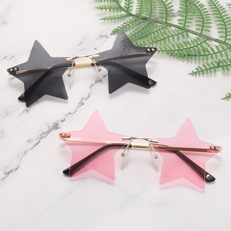 New trendy five-pointed star frameless sunglasses, European and American fashion marine sunglasses, funny sunglasses