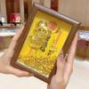 Golden Heavenly Blessing Photo Frame 999 Pure Gold Desk Ornament - Ideal Cultural Gift for Home or Office
