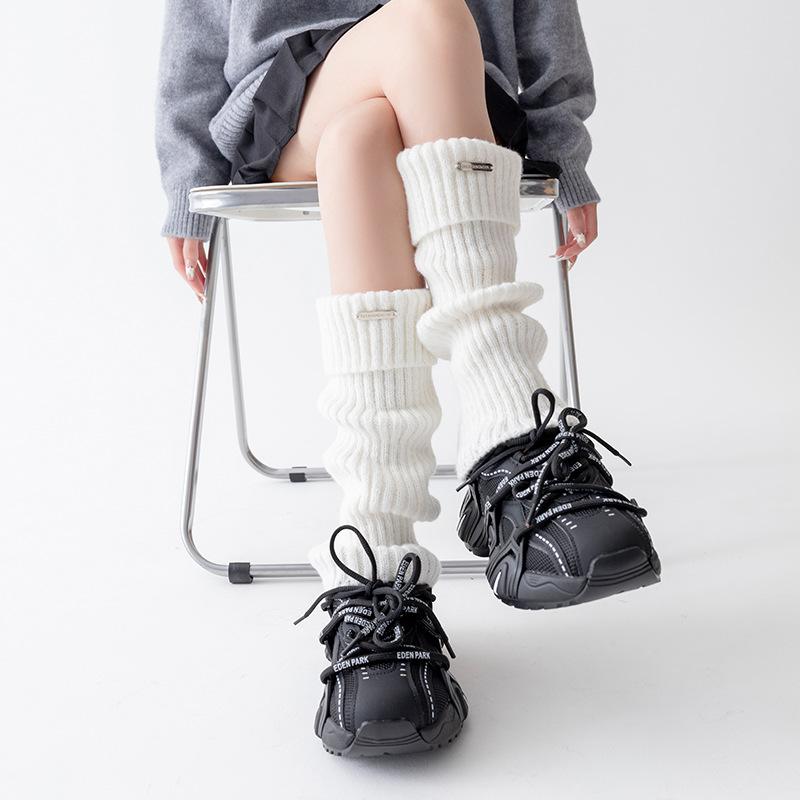 Металлические стандартные гетры, утолщенные теплые гетры для девочек, Y2K, олень, плюшевые гетры с отворотом One size fits all