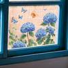 Hydrangea Butterfly Glass Window Home Beautification and Decoration Window Stickers Uv Static Electricity