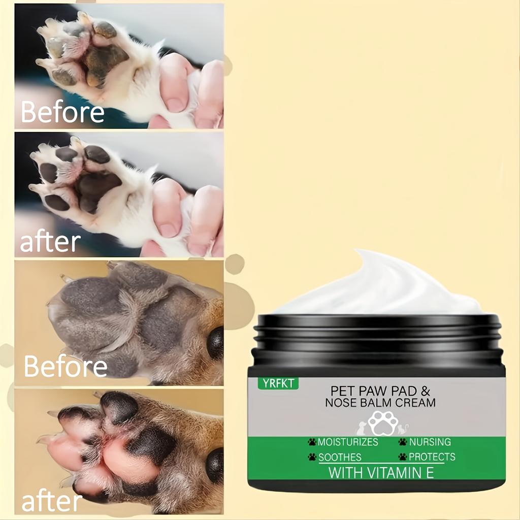 Crema per la cura degli animali domestici, Crema idratante per cani e gatti, Lenisce screpolature secche, Nutre in profondità unghie e naso degli animali domestici, Fornisce 24/7 di protezione con Vitamina E