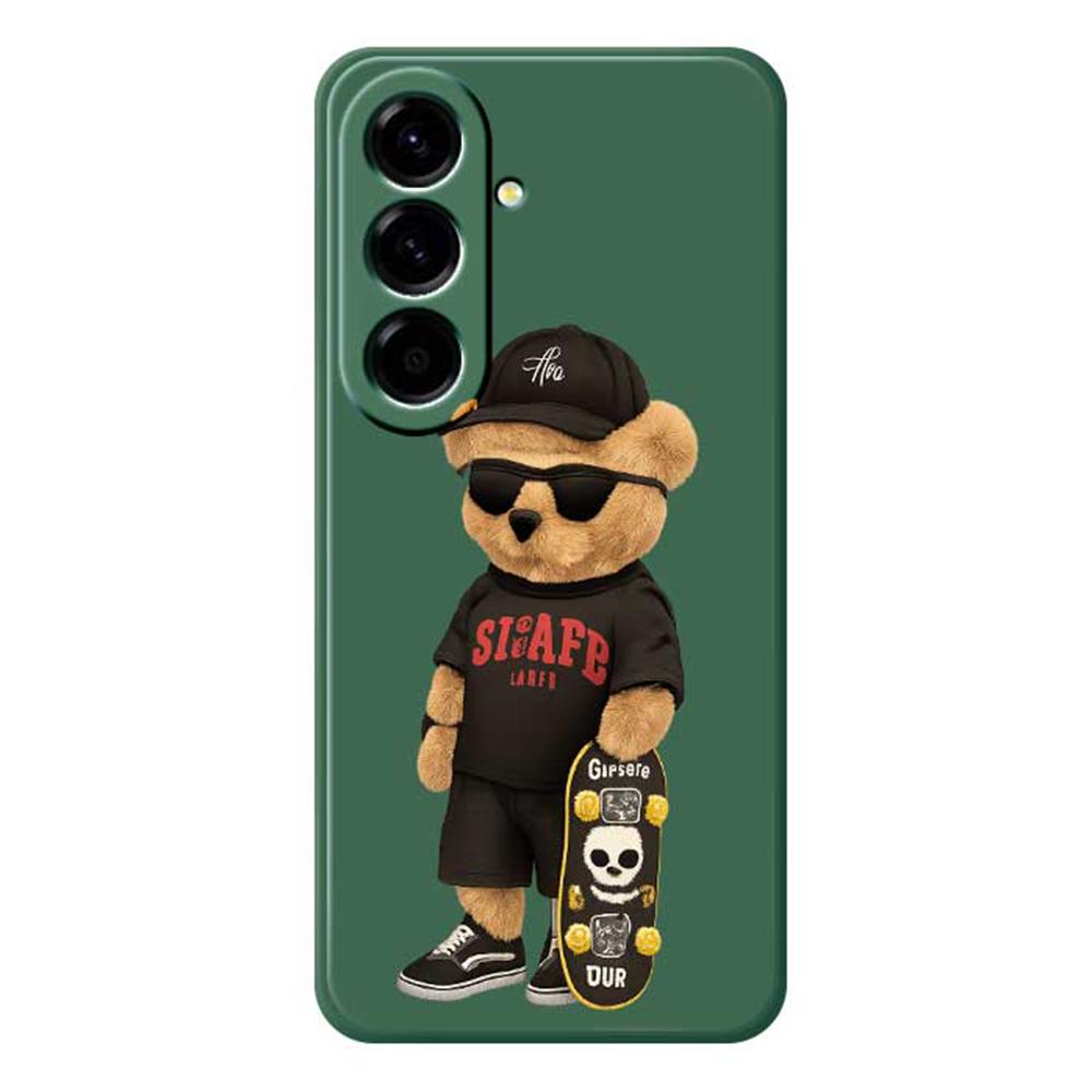 For Samsung Galaxy A56 5G Case Cool Bear Pattern Printing Straight Edge TPU Phone Back Cover