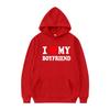 Valentine's Day I Love My Boyfriend Girlfriend Printed Hoodie Sweatshirt Unisex Pullover Long Sleeve Hooded