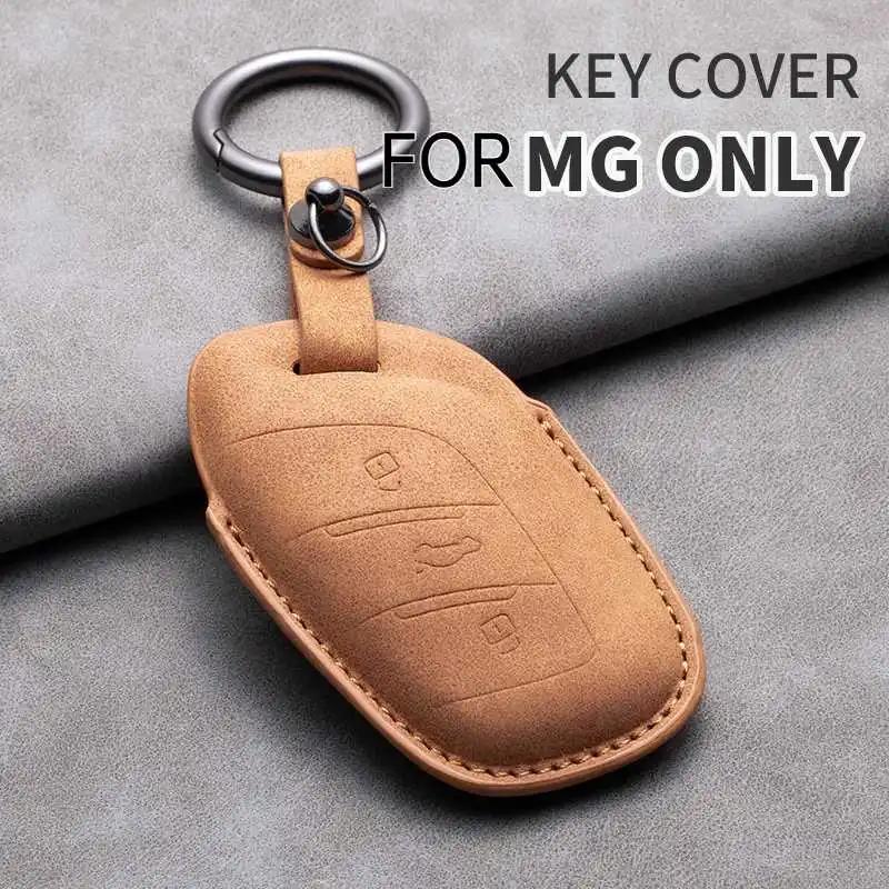 Car Remote Key Case Cover For MG 4 2023 Mg4 Ev MG HS GT ZS EV ZX MG5 MG6 3 Buttons Leather Protector Shell Holder Accessories