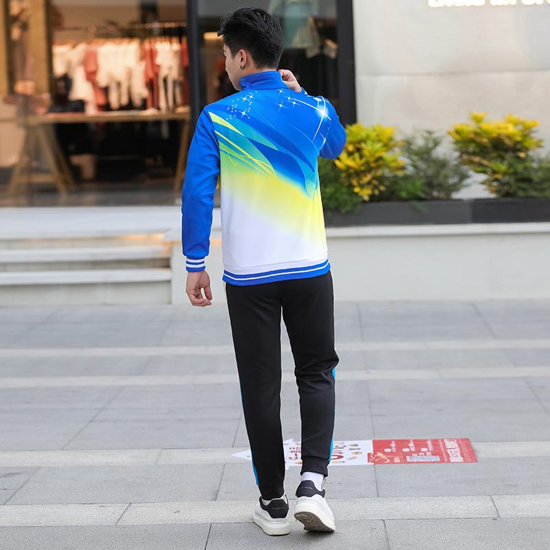 Spring & Autumn Unisex Sports Suit: Print School Uniform, Plus Size, Casual Parent-Child or Couple Style Activewear