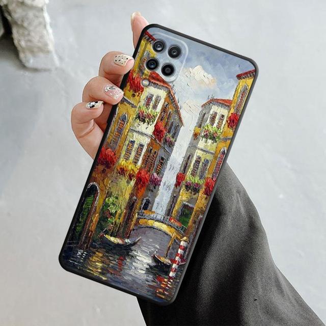 

Чехол для Samsung Galaxy A70 A70s A50 A30s A04s A20s A20e A02 A02s A03 A42 M31 M13, чехол для телефона с изображением масляной живописи, искусства, воды, города, Венеции Samsung M52 5G