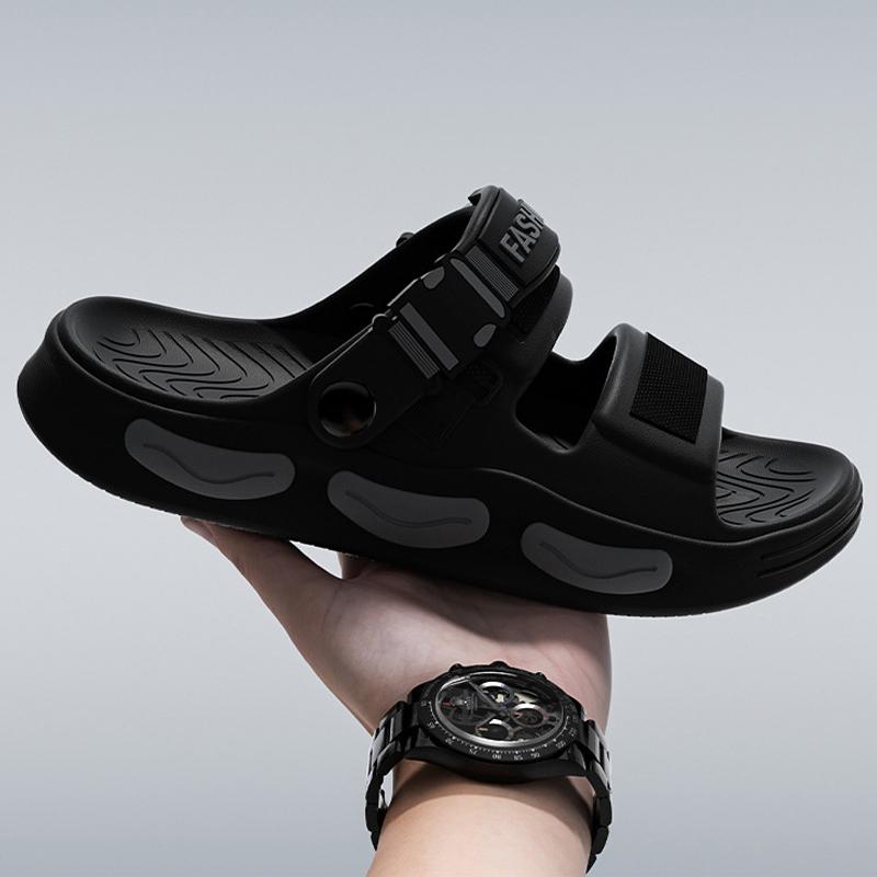 Men's Slippers Thick Sole Summer Beach Slides EVA Lightweight Open-toe Sandals for Men Non-slip Indoor Bathroom Home Shoes