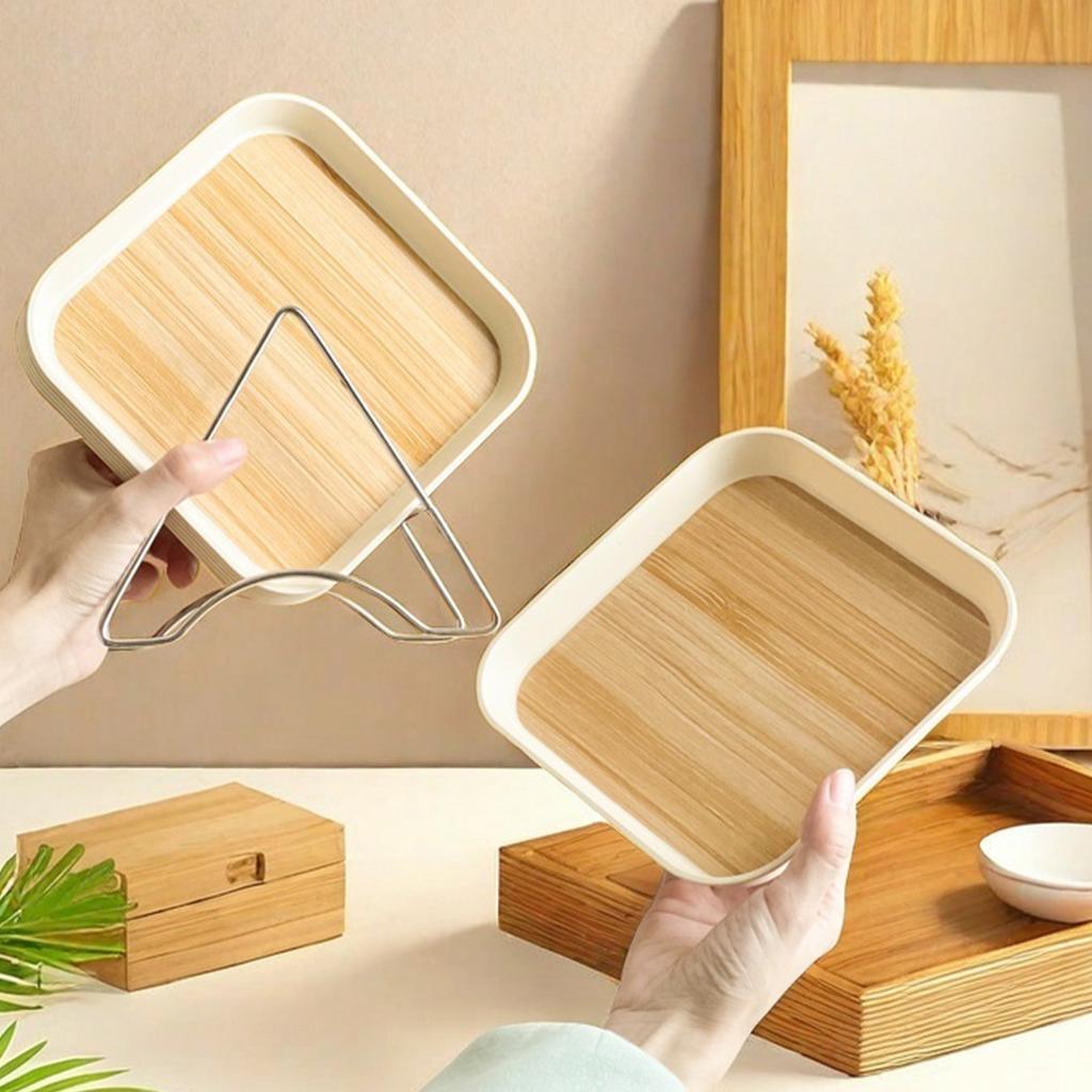 New 4/8Pcs Square Plastic Bone Spitting Dish Stackable Dinner Plate Cake Dessert Snack Plate Dish For Kitchen Tableware