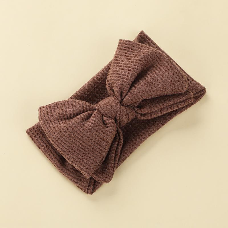 Doppellagiges großes Schleifen-Baby-Stirnband Neugeborene Baby-Mädchen Kinder Kopfschmuck Gestricktes Kinder-Haarband Turban Kopfbedeckung Haar-Accessoires