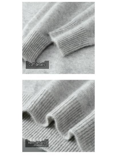 Herren Pullover aus reiner Wolle, schwer, Rundhalsausschnitt, lockere Passform, warm, einfarbig, ideale Basisschicht für Herbst/Winter.