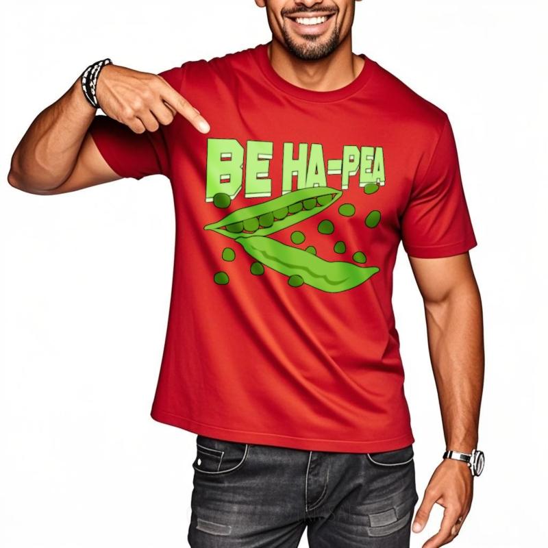 

Vintage Tshirt Minimalist Tshirt Adult Man Oneck t shirt Be Ha Pea With Peas And Pods Hiphop For men Tee shirt Everyday Tee S
