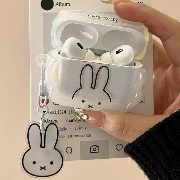 The cute Miffy Rabbit earphone case AirPods 1 protective case is compatible with Apple AirPods Pro 1 1/1 Gen