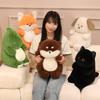 Chubby Dinosaur Fox Dog Cat Otter Plush Toy Soft Stuffed Cartoon Animal Doll Baby Sleeping Companion Pillow Kids Sweet Gifts