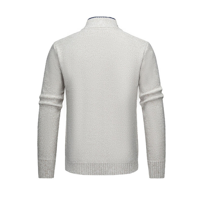 Men's Autumn Winter Knitting Sweatercoat Stand Collar Cardigans Warm Fashion Knitted Coat Male Sweater Jacket Loose Outwear Man