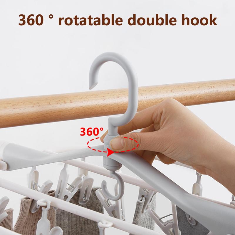 8/32 Sock Clip Multifunctional Sock Drying Clip Cloth Hanger Household Sock Drying Clip 12 Sock Clip Foldable Sock Drying