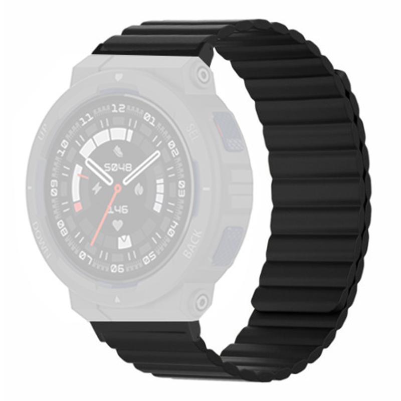 

For Huami Amazfit Active Edge (A2212) Magnetic Watch Band Silicone Watch Strap Black