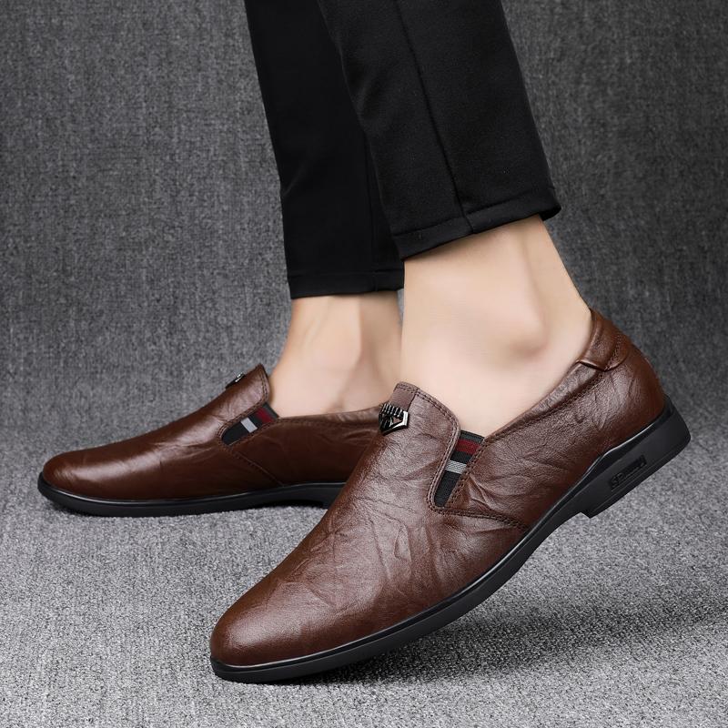 Genuine Leather Men Casual Shoes Luxury Brand 2024 Mens Loafers Moccasins Breathable Slip on Black Driving Shoes Plus Size 37-46