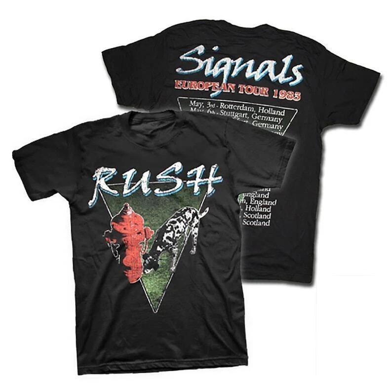 Rush Signals 1983 European Tour Retro Vtg T-Shirt Black Gift Fans Music High-end Luxury Is for Both Men and Women Top Y2k Summer 3XL