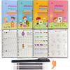 4pcs French Magic Practice Copybook Pen Preschools Kids Calligraphy Notebook Children Reusable Français Writing Book Age 3-8