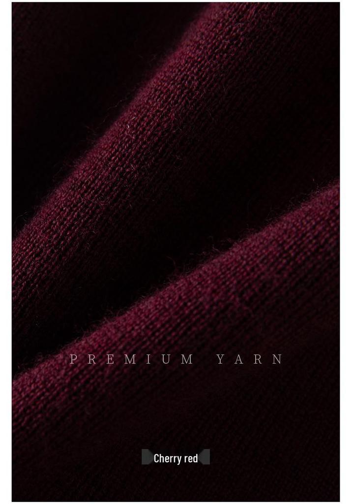 Women's 18-Gauge Fine-Spun Yangtze Yarn 100% Wool Mid-Sleeve Spring Slim-Fit Base Layer Top