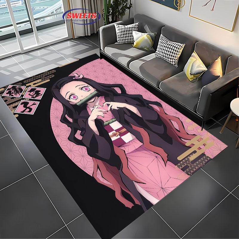 3D Printing Japan Anime Kamad0 Nezuk0 Carpet for Living Room Children's Bedroom Sofa Doormat Floor Rug Anti-slip Decor Mat Gift