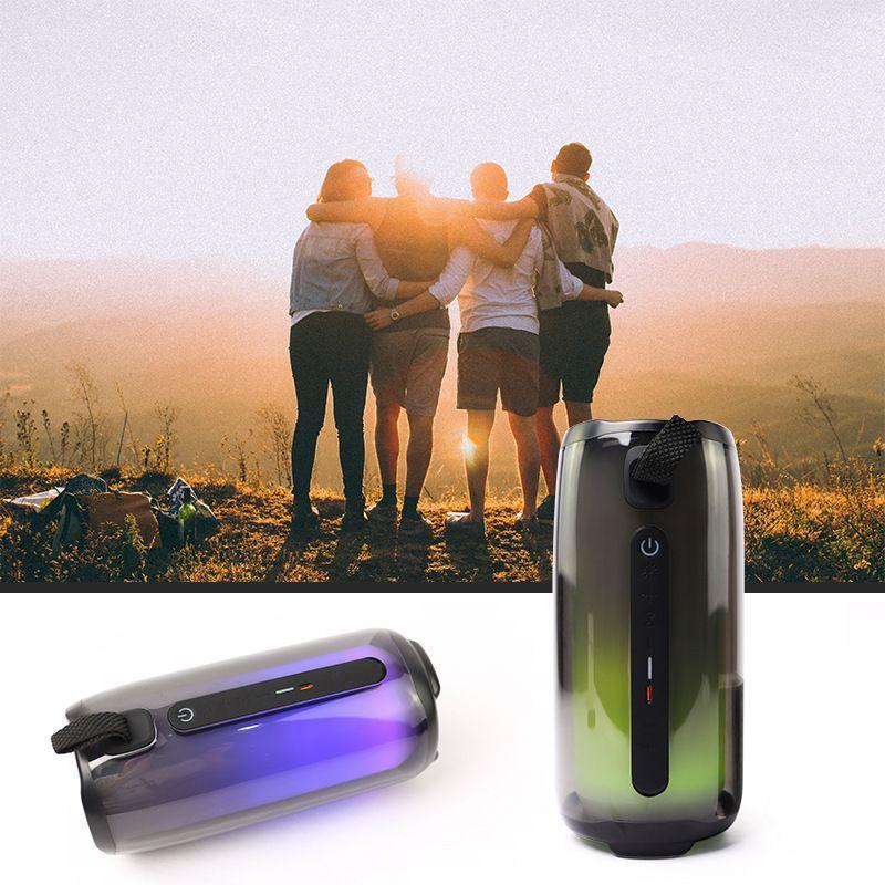 Vollbild bunte RGB-Licht kabelloser Subwoofer Bluetooth-Lautsprecher Geschenk Karaoke-Mikrofon Stereo