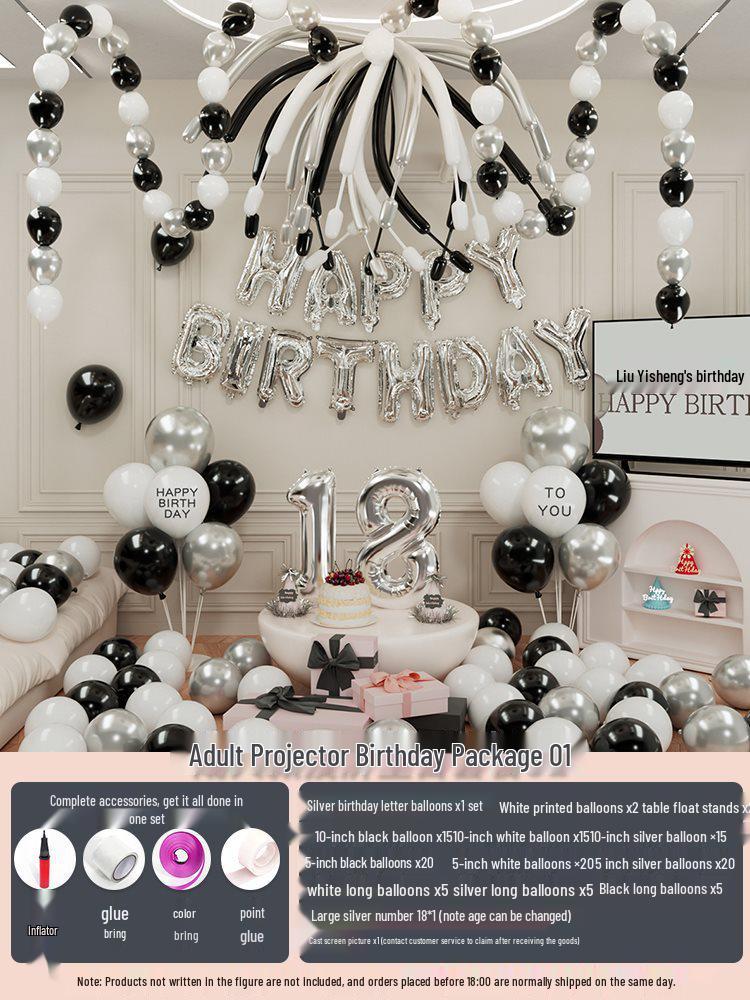 18th Birthday Party Decorations: Balloons & Background Wall Props for Boys & Girls