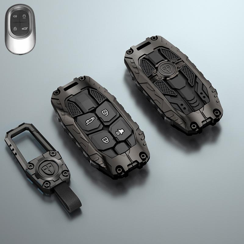 Styling Mouldings Durable Zinc Alloy Key Case Cover for 2024 Jetour Shanhai L7 MAX/Pro/Ultra 1.5T Hybrid 7-Seater – Premium Car