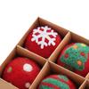 6 Pieces Christmas Ball Ornament Felt Celebration Hanging Decoration Party Supplies