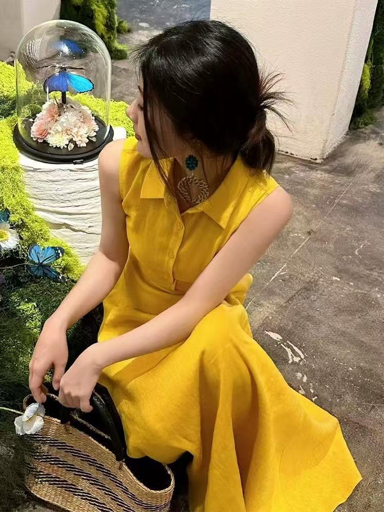 Elegant Yellow Linen Dress: Summer 2026 Women's Fashion