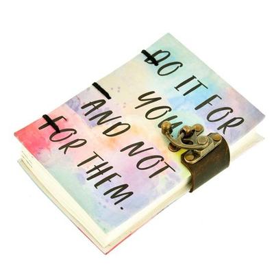 17.78 Cm Motivational Quotes Diary 250Gsm Paper Recycled Cotton Free Handmade Paper Diary with Lock