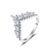 Elegant Jewelry S925 Sterling Sliver GRA Marquise&Round Full VVs1 Moissanite Crown Shape Engagement Wedding Ring for Women